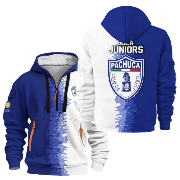 Athletic Half-Zip Hoodie, Team-Style Logo Print Hoodie Gift For Football Fans HVN1103