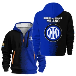 Street-Style Hoodie Half Zipper, Modern Sports Logo HVN1103