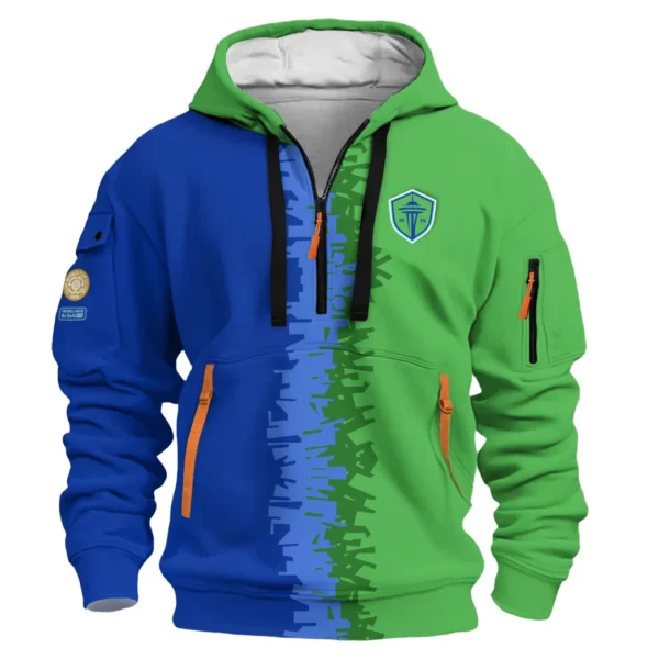 Lightweight Sports Hoodie Half Zipper, Unique Logo Print HVN1103 - Image 2