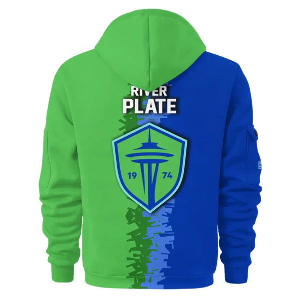 Lightweight Sports Hoodie Half Zipper, Unique Logo Print HVN1103 - Image 3