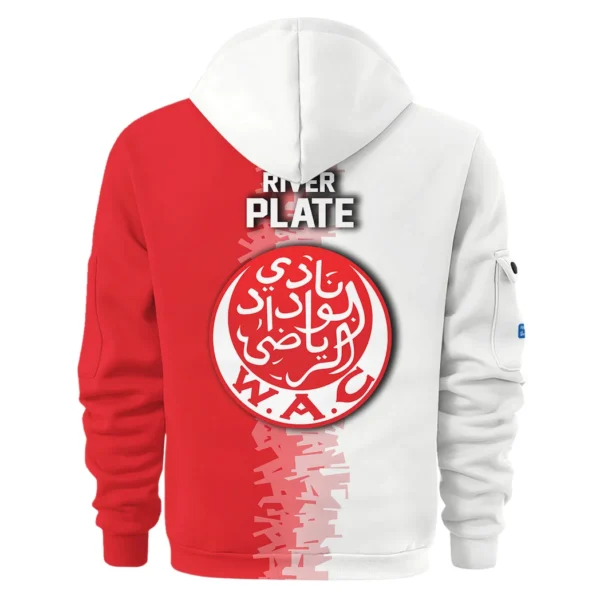 Street-Style Hoodie Half Zipper, Modern Sports Logo HVN1103 - Image 3