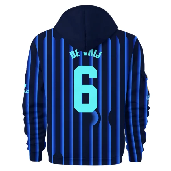 Casual Sports Hoodie Half Zipper, Modern Logo Detail Printing HVN1104 - Image 3