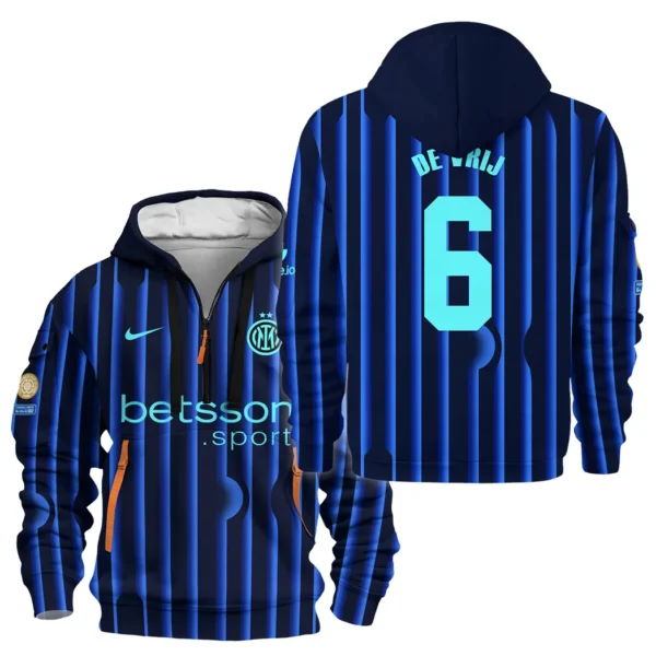 Casual Sports Hoodie Half Zipper, Modern Logo Detail Printing HVN1104
