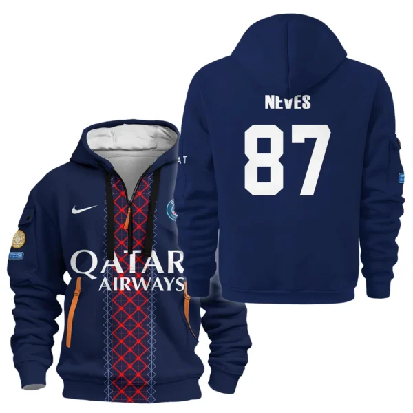 Fan Gift Hoodie Half Zipper, Sports-Inspired Logo Design HVN1105