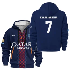 Athletic Half-Zip Hoodie, Team-Style Logo Print Hoodie Gift For Football Fans HVN1105