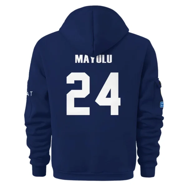 Everyday Hoodie Half Zipper, Athletic-Inspired Logo HVN1105 - Image 3