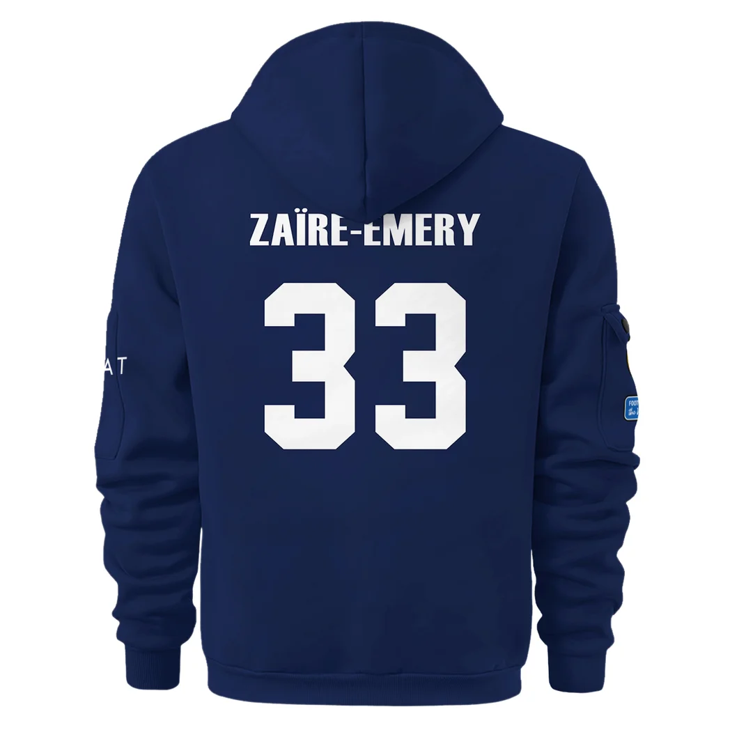 Street-Style Hoodie Half Zipper, Modern Sports Logo HVN1105 - Image 3