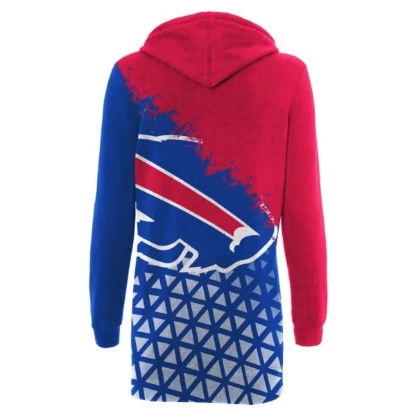 Football Blue Crew Hoodie Dress, Lifestyle Women's Hoodie Dress HVN1270 - Image 3