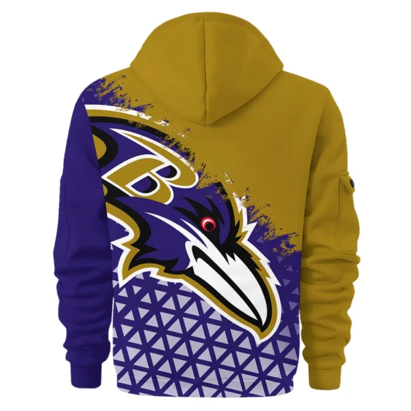 Midnight Flock Hoodie Half Zipper, Everyday Comfort Half-Zip Hoodie HVN1270 - Image 3