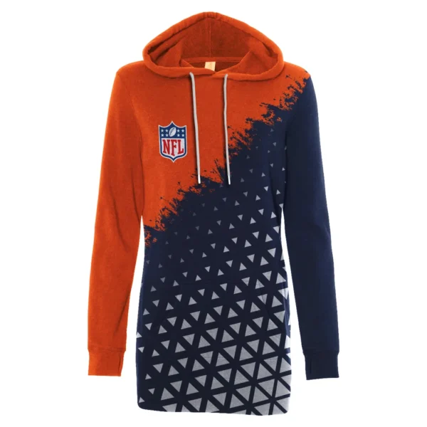 Fan Cubs Squad Hoodie Dress, Casual Women's Hoodie Dress HVN1270 - Image 2