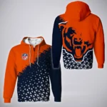 Football Bear Crew Zipper Hoodie, Classic Sport Full-Zip Hoodie HVN1270