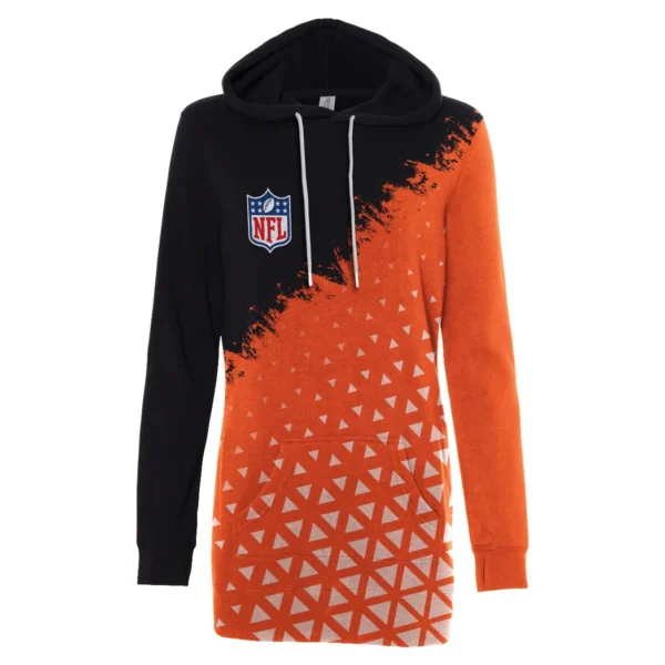 Match Day Stripes Hoodie Dress, Sporty Women's Hoodie Dress HVN1270 - Image 2