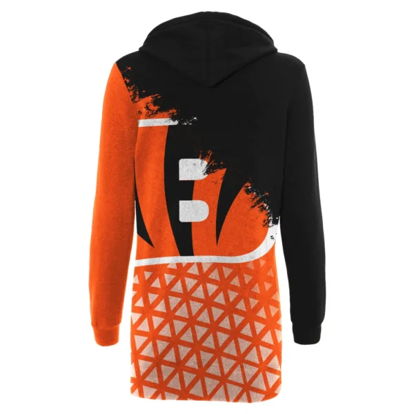 Match Day Stripes Hoodie Dress, Sporty Women's Hoodie Dress HVN1270 - Image 3