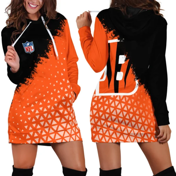 Match Day Stripes Hoodie Dress, Sporty Women's Hoodie Dress HVN1270
