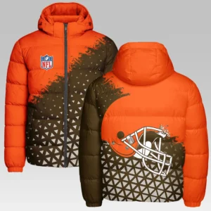 Orange Pride Hooded Cotton Jacket, Casual Everyday Fan Puffer HVN1270