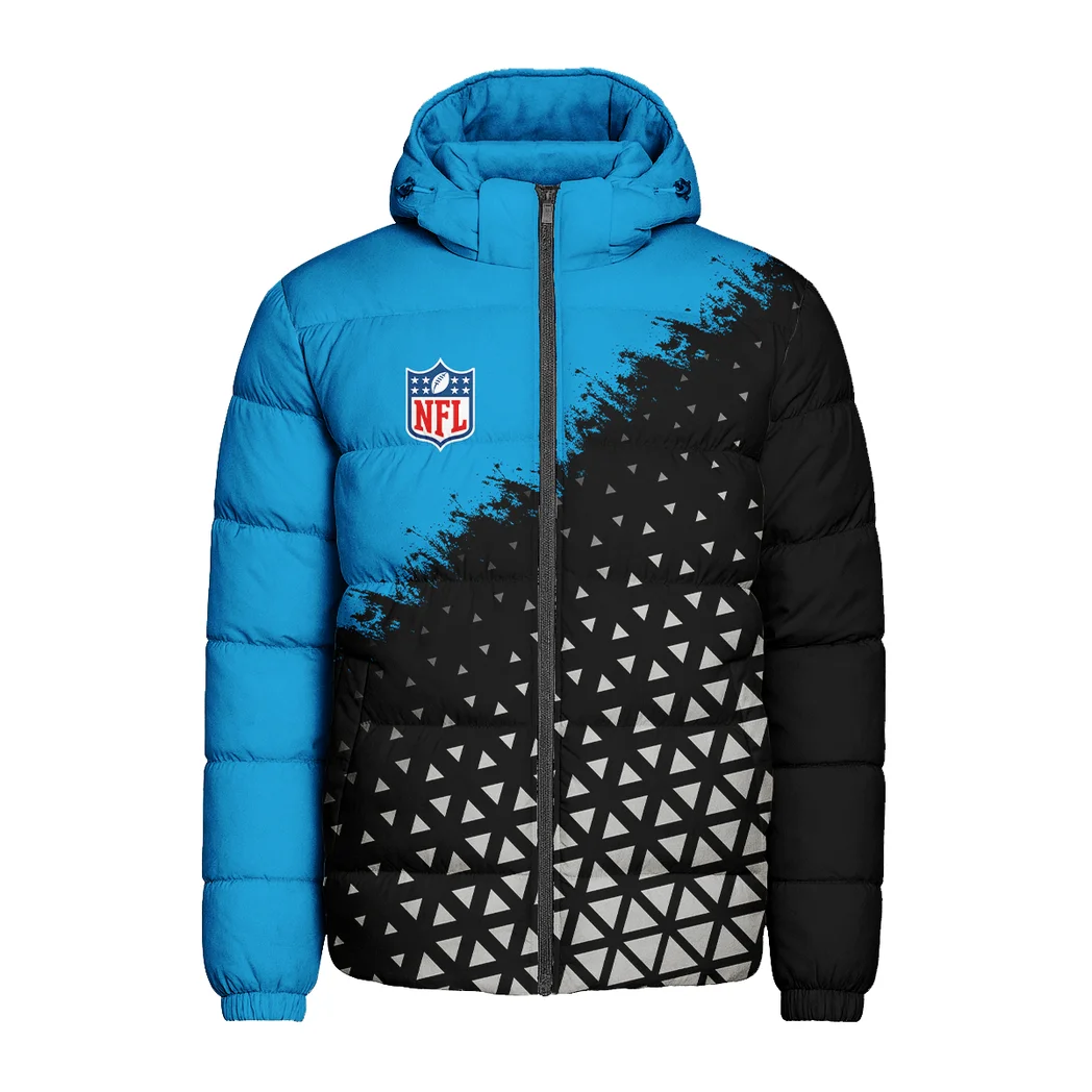 Football Panther Crew Hooded Cotton Jacket, Sport Culture Street Puffer HVN1270 - Image 2