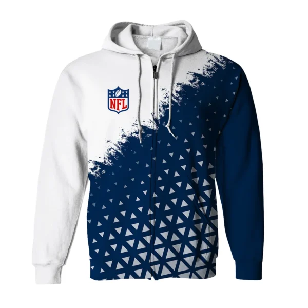 Blue Pride Zipper Hoodie, Game Day Full-Zip Hoodie HVN1270 - Image 2
