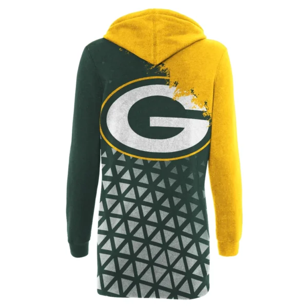 Football Green Crew Hoodie Dress, Performance Women's Hoodie Dress HVN1270 - Image 3
