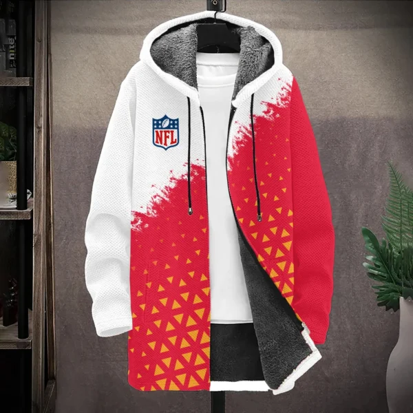Football Red Crew Fleece Windbreaker Jacket, Everyday Sports Jacket HVN1270 - Image 2