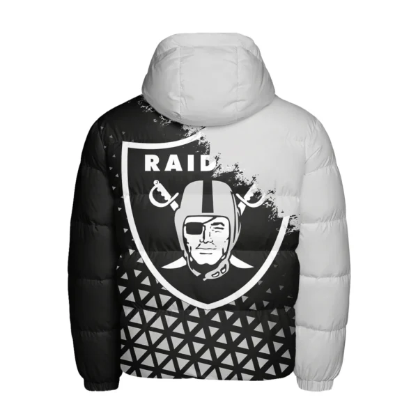Silver Crew Hooded Cotton Jacket, Bold Spirit Supporter Coat HVN1270 - Image 3