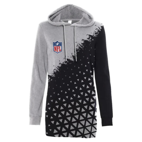 Black Pride Hoodie Dress, Sporty Women's Hoodie Dress HVN1270 - Image 2