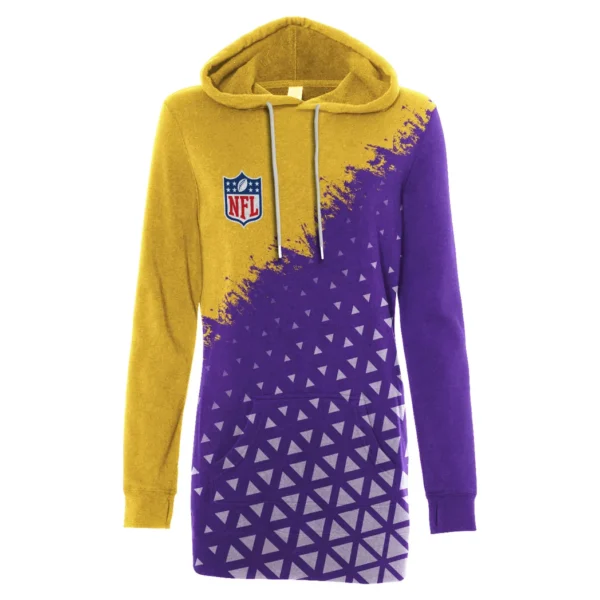 Purple Pride Hoodie Dress, Ultra-Soft Women's Hoodie Dress HVN1270 - Image 2