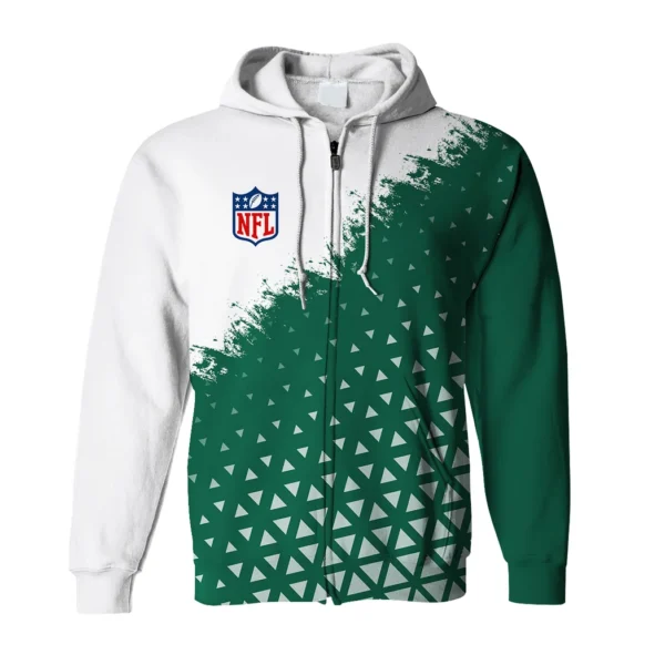 Green Wings Zipper Hoodie, Warm Up Hoodie HVN1270 - Image 2