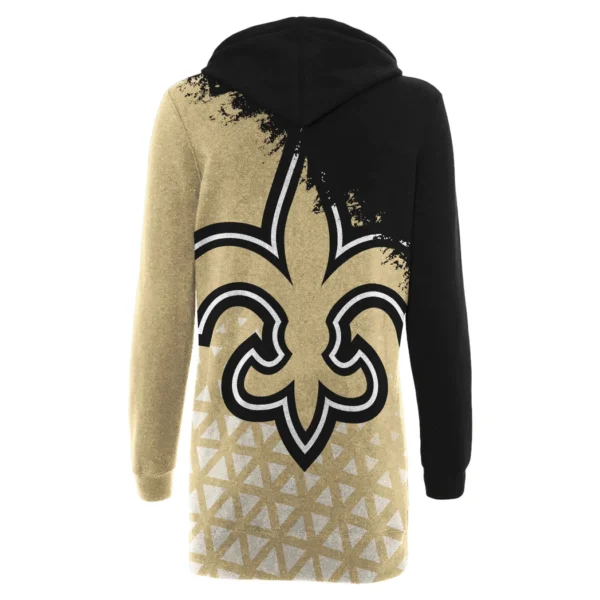 Football Gold Crew Hoodie Dress, Tailgate Hoodie Dress Women HVN1270 - Image 3