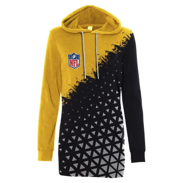 Black Pride Hoodie Dress, Everyday Women's Hoodie Dress HVN1270 - Image 2