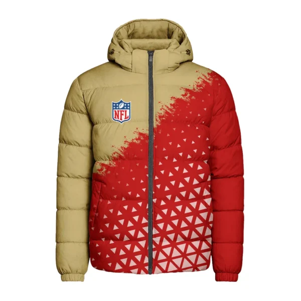 Cali Football Spirit Hooded Cotton Jacket, Everyday Comfort Sport Puffer HVN1270 - Image 2