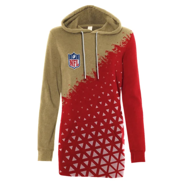 Golden Gate Pride Hoodie Dress, Sporty Women's Hoodie Dress HVN1270 - Image 2