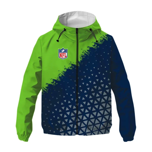 Football Hawk Crew Windbreaker Jacket , Weather-Proof Fan Gear HVN1270 - Image 2