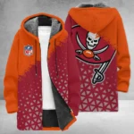 Red Blades Fleece Windbreaker Jacket, Sporty Fleece Outerwear HVN1270