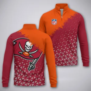 Football Red Crew Quarter-Zip Sweatshirt, Athletic Stretch HVN1270