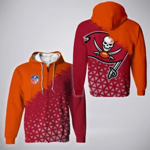 Football Red Crew Zipper Hoodie, True Supporter Full-Zip Hoodie HVN1270