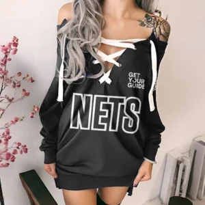 All-Season Supporters Lace-Up Sweatshirt For Women, Bold Game Day Pullover HVN1280