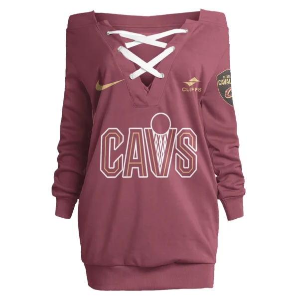 Everyday Supporter Lifestyle Lace-Up Sweatshirt For Women, Everyday Fan Hoodie Dress HVN1280 - Image 2