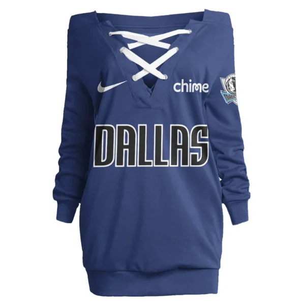 Hoop Nation Pride Lace-Up Sweatshirt For Women, Chic Everyday Hoodie Dress HVN1280 - Image 2