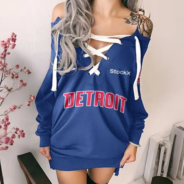 Streetwear Game Crew Lace-Up Sweatshirt For Women, Sport Spirit Lace-Up Top HVN1280