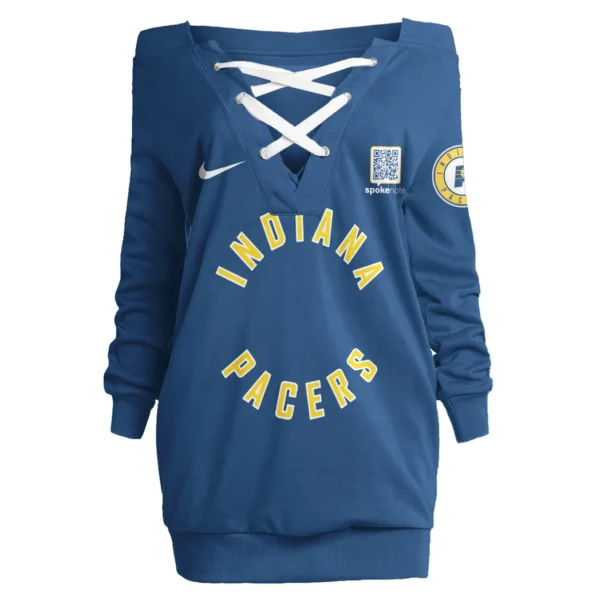 Rising Hoop Crew Lace-Up Sweatshirt For Women, Streetwear Lace-Up Hoodie HVN1280 - Image 2