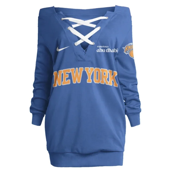 Bold Basketball Nation Lace-Up Sweatshirt For Women, Everyday Fan Hoodie Dress HVN1280 - Image 2