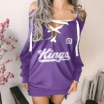 All-Season Sport Supporters Lace-Up Sweatshirt For Women, Bold Lace-Up Hoodie HVN1280