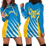 Football Bolt Crew Hoodie Dress Women, Essential Women's Hoodie Dress PTHDDAC00
