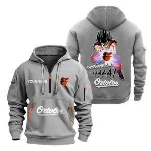 Performance Hoodie Half Zipper, Fan Edition Logo MLB030 - Grey