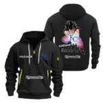 Casual Sports Hoodie Half Zipper, Modern Logo Detail Printing MLB030 - Black