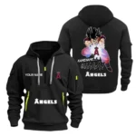 Outdoor Half-Zip Hoodie, Team Spirit Logo Design MLB030 - Black