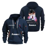Everyday Hoodie Half Zipper, Athletic-Inspired Logo MLB030 - Navy