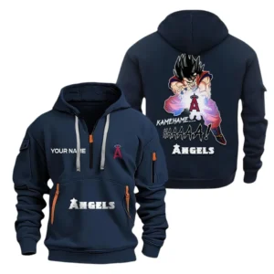 Everyday Hoodie Half Zipper, Athletic-Inspired Logo MLB030 - Navy