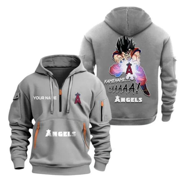 Performance Hoodie Half Zipper, Fan Edition Logo MLB030 - Grey