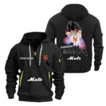Outdoor Half-Zip Hoodie, Team Spirit Logo Design MLB030 - Black
